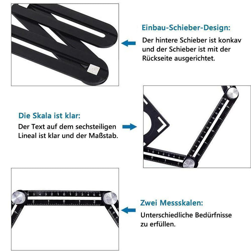 Amenitee 6-seitiges Aluminiumlegierung Winkelmessgerät - hallohaus