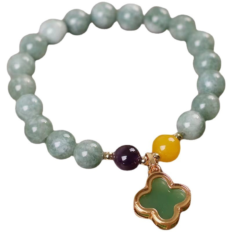 Vierblättriges Kleeblatt-Jade-Armband