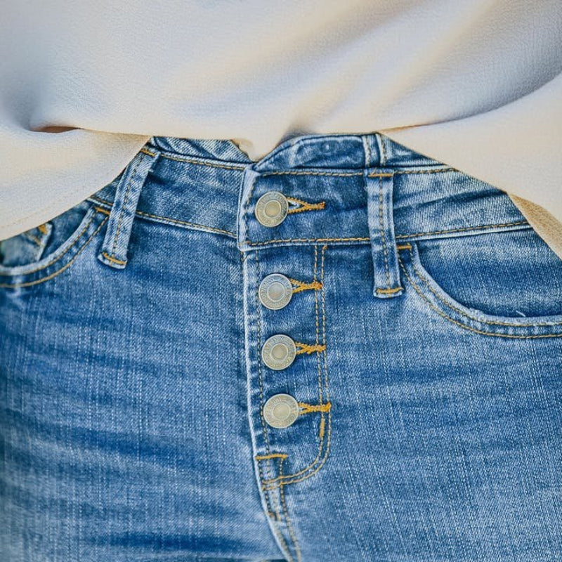 70er Vintage hoher Taille Flare Jeans